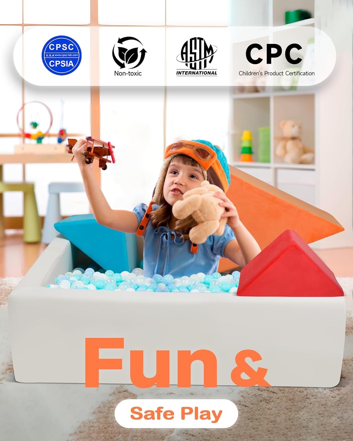 Modular Kids Play Sofa with Puzzle Design & Ball Pit – Soft, Creative Fun
