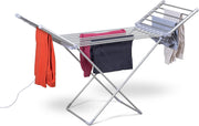 Heated Clothes Airer Electric Folding Winged Dryer 14m Indoor Drying Rack