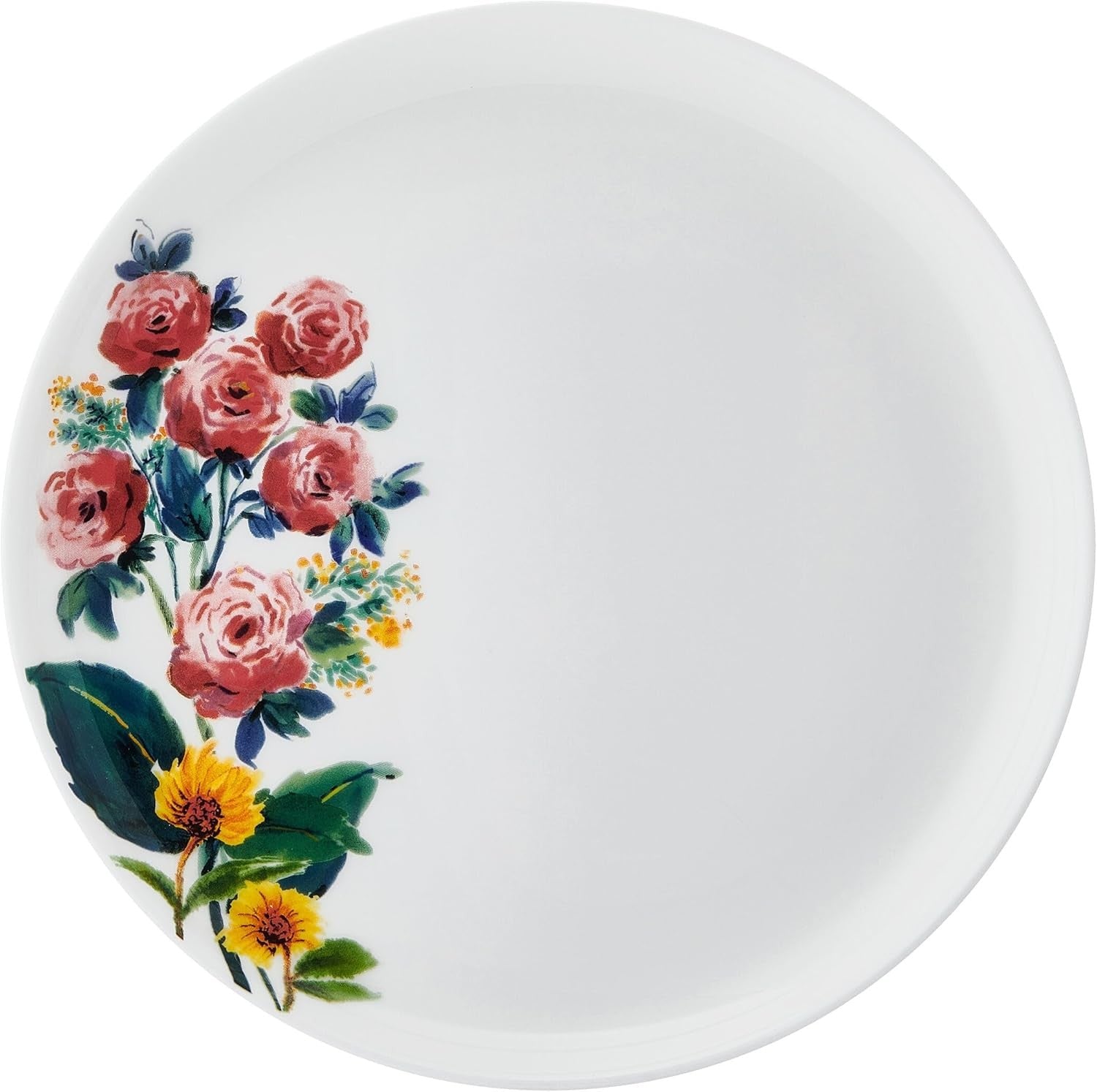Floral Bone China Dinnerware Set 12 Piece Chip Resistant Plates