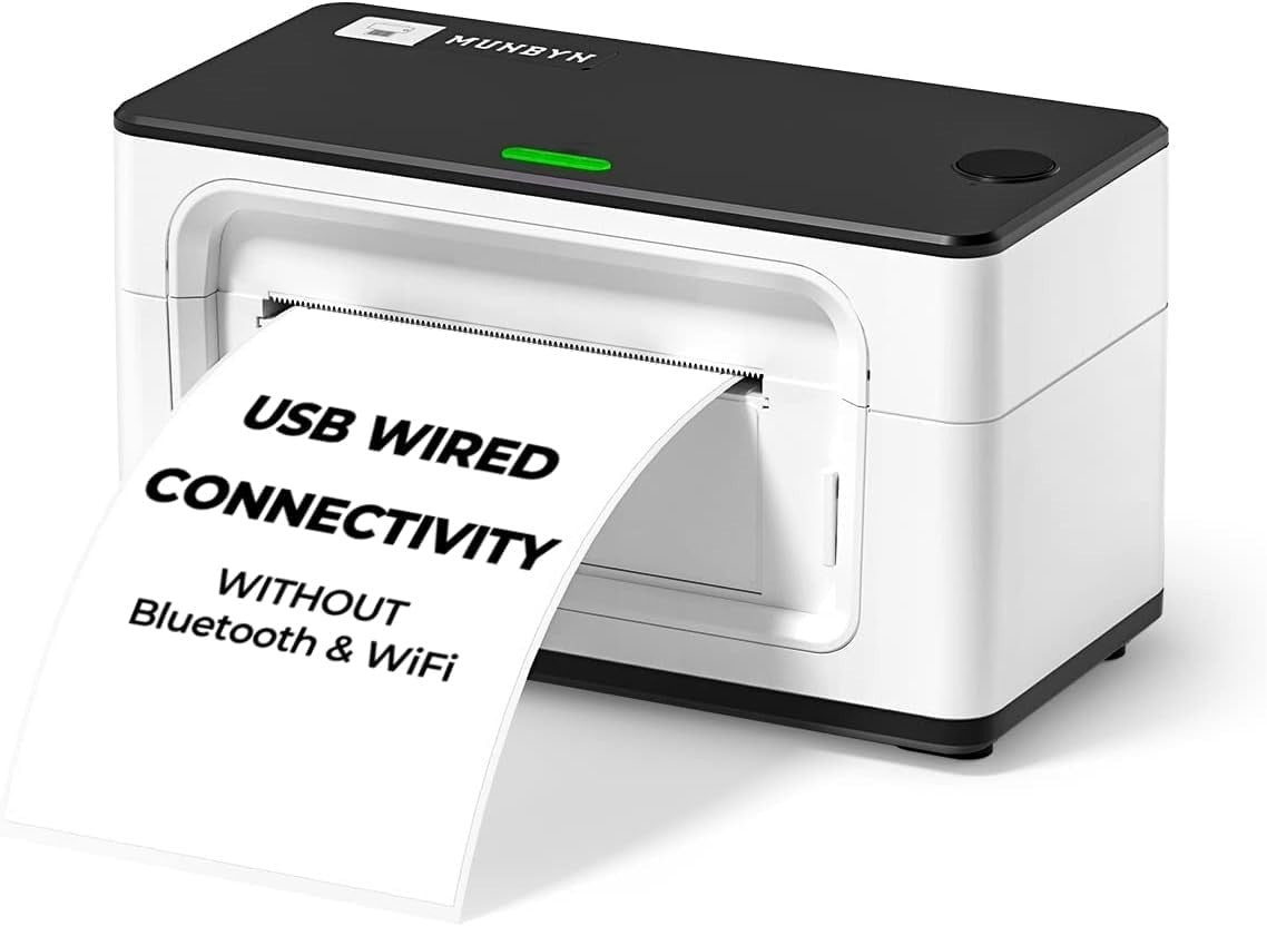 White USB 4x6 Thermal Label Printer High-Speed Shipping Address Labels