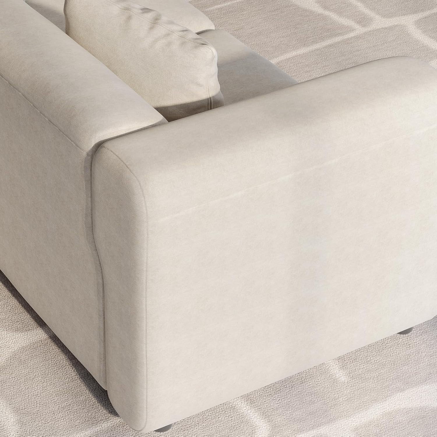 Oversized 5 Seater L-Shape Sectional Sofa Velvet Couch with Sleeper Ottoman