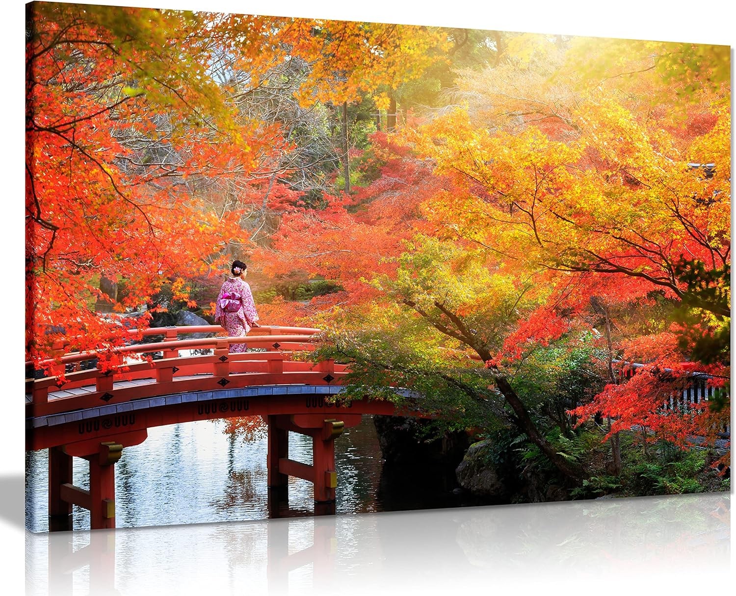 Japanese Autumn Leaves Canvas Wall Art Large Framed Print Modern Home Decor