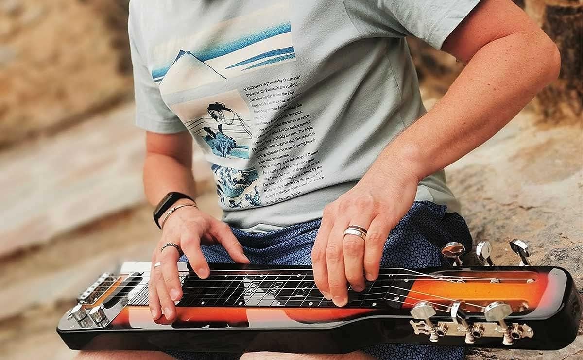 Lap Steel Guitar 6 String Electric Slide Full Size Sunburst