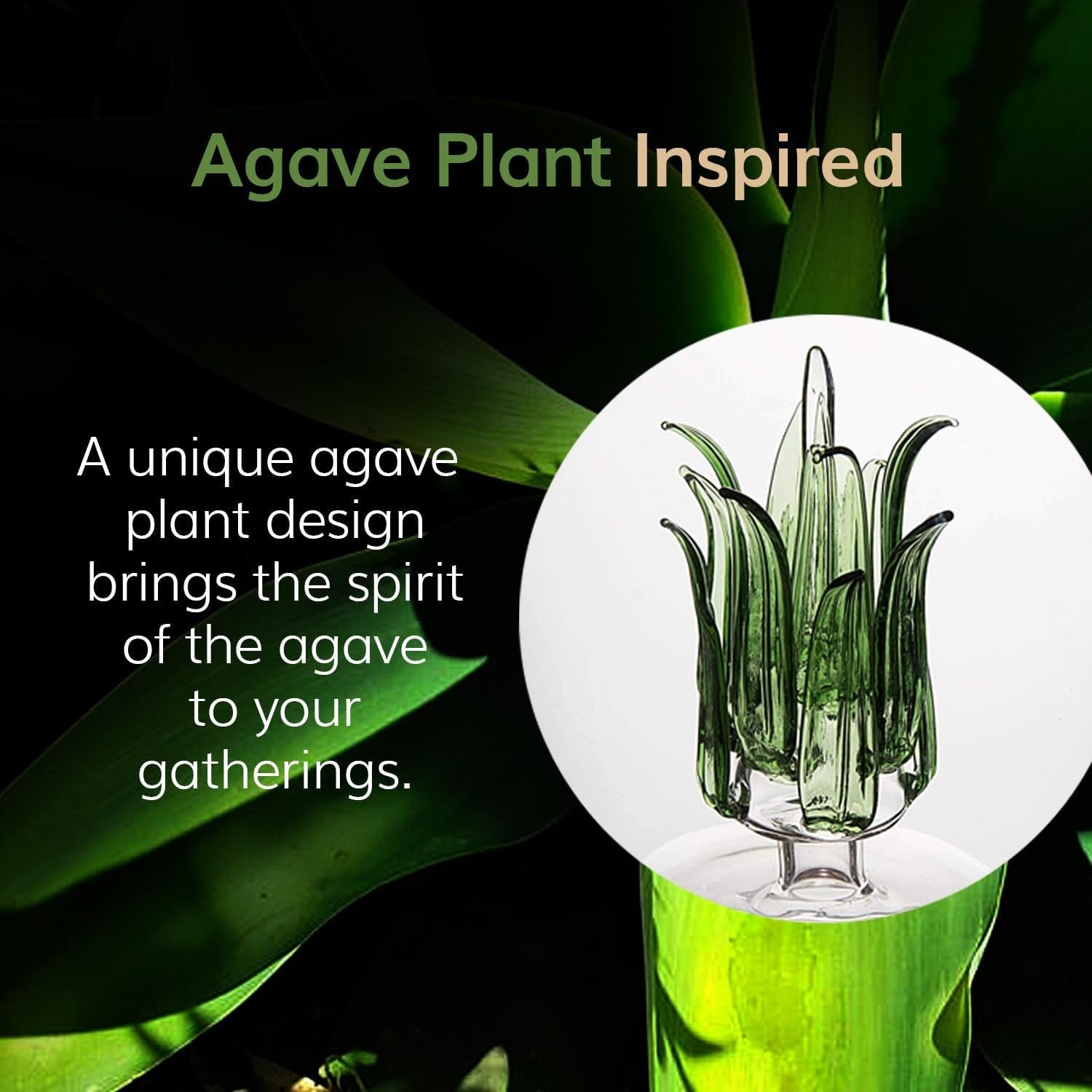 Agave Tequila Decanter Set with 6 Shot Glasses Luxury Bar Gift