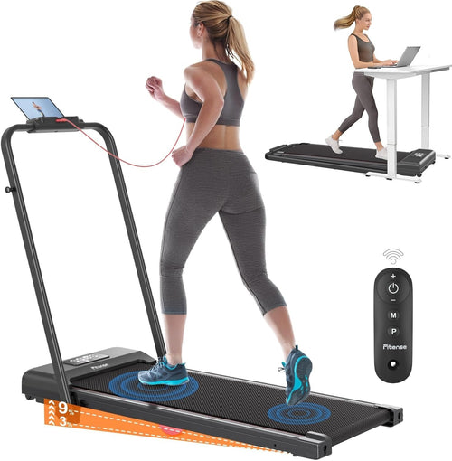 Foldable Under Desk Treadmill 2.5HP Adjustable Incline Home Office Gym