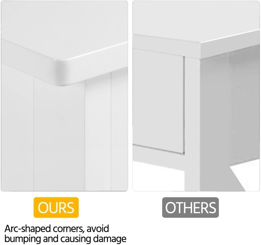 Slim Console Table with Drawer & Storage Shelves – Space-Saving, Durable Wood