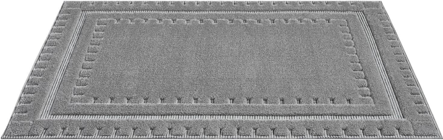 Grey Hallway Rug 120x170cm Soft Washable Runner for Living Room Bedroom