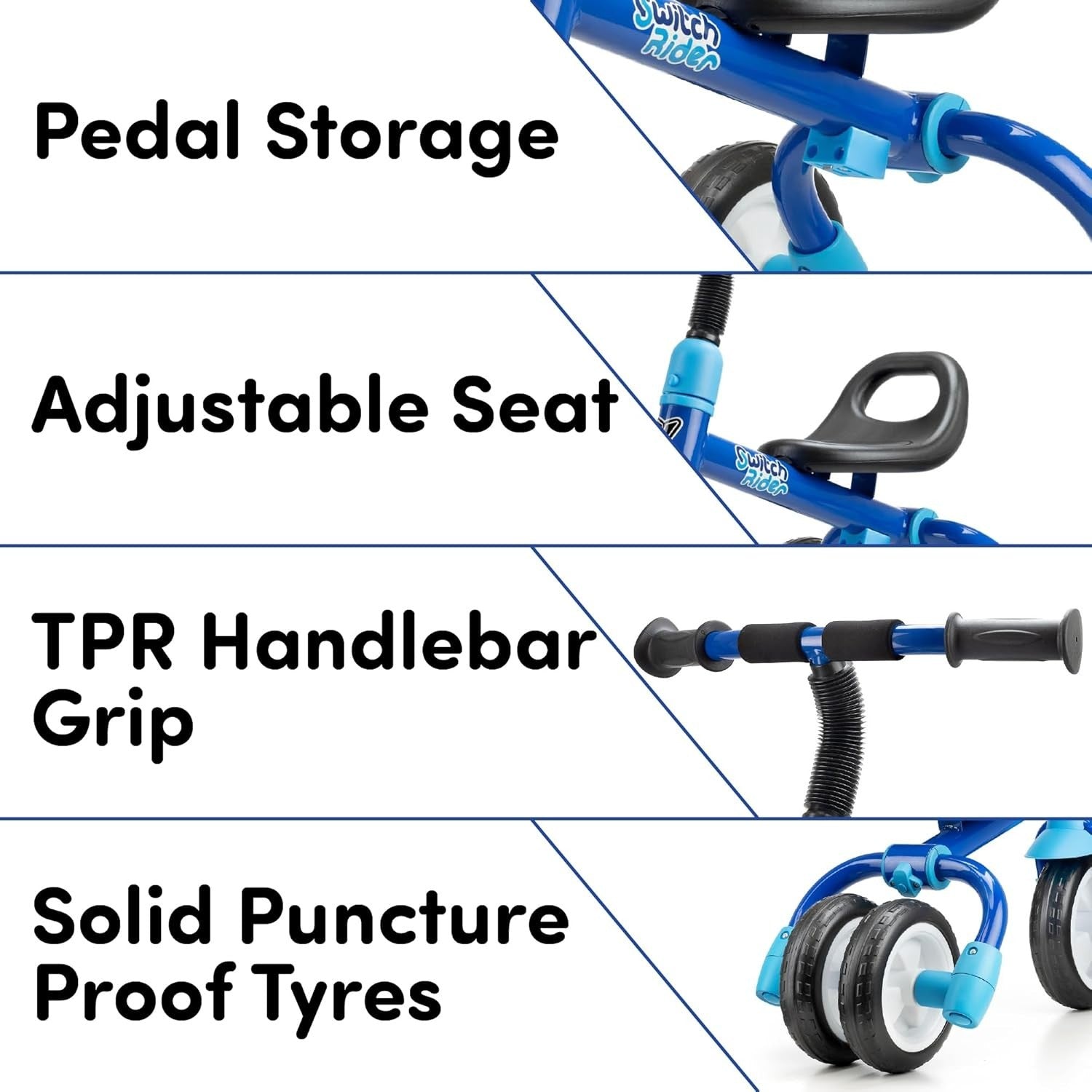 5 in 1 Kids Balance Bike Trike Foldable Adjustable Toddler Age 2-5