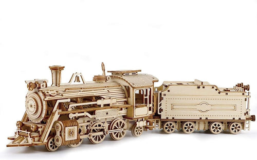 3D Wooden Steam Train Puzzle Model Kit – 308 Pieces, DIY Mechanical Toy