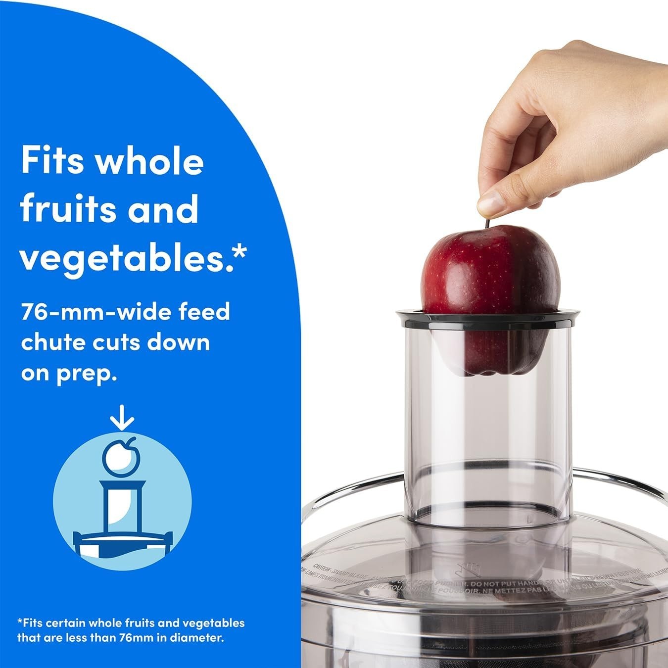 800W Centrifugal Juicer 3in Wide Chute 2 Speed No Drip Easy Clean