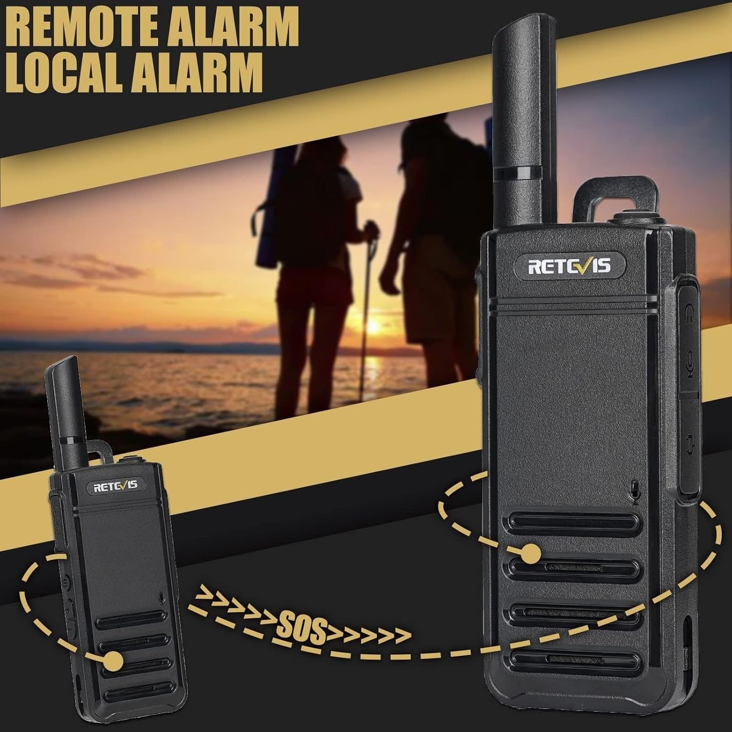 Ultra Thin Walkie Talkies 2 Way Radio VOX USB-C Rechargeable Pair