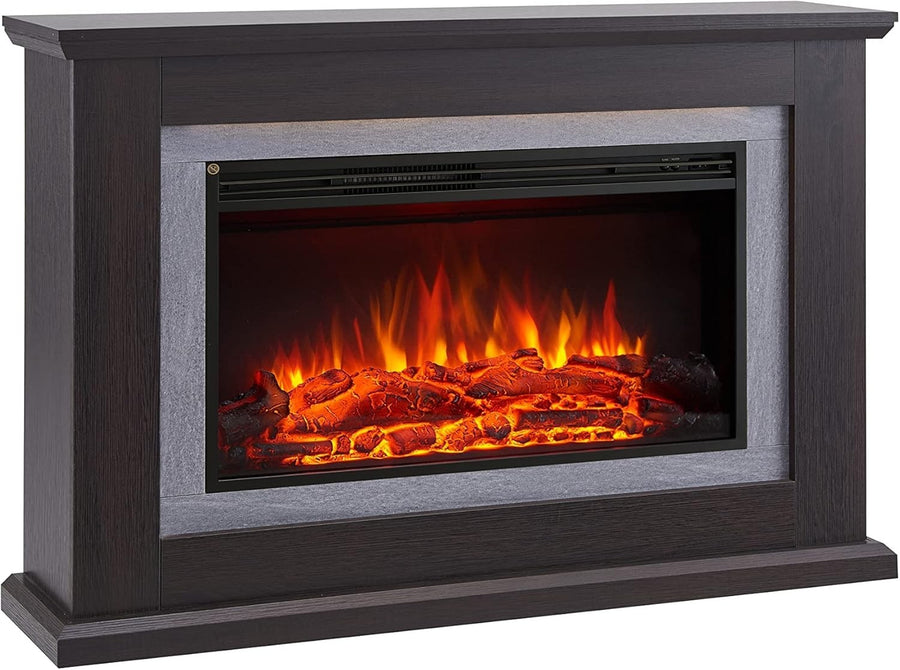 47” Oak Electric Fireplace 2kW LED Flame Heater with Remote & Timer