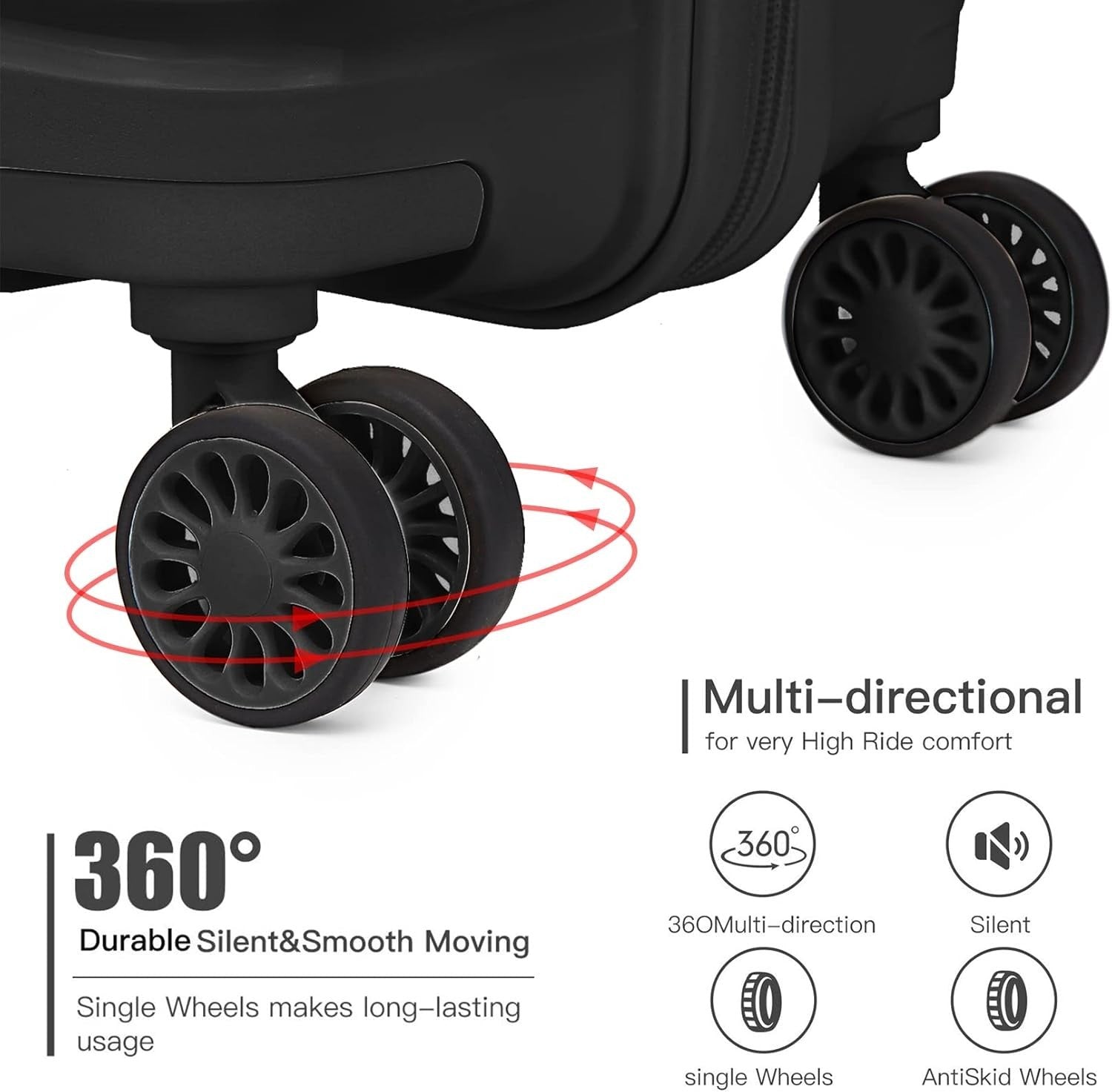 24in Medium Travel Suitcase Polypropylene Lightweight Hard Case TSA Spinner