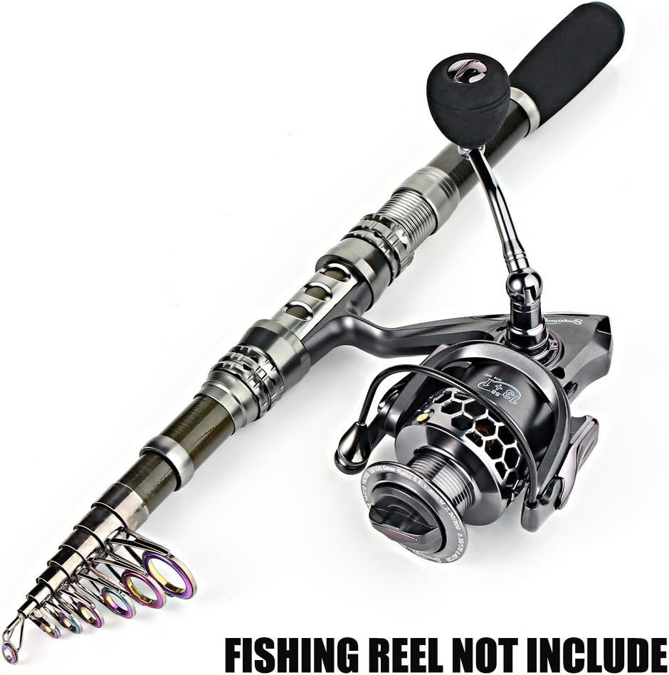 Telescopic Fishing Rod & Spinning Reel Combo Travel Kit Saltwater Freshwater