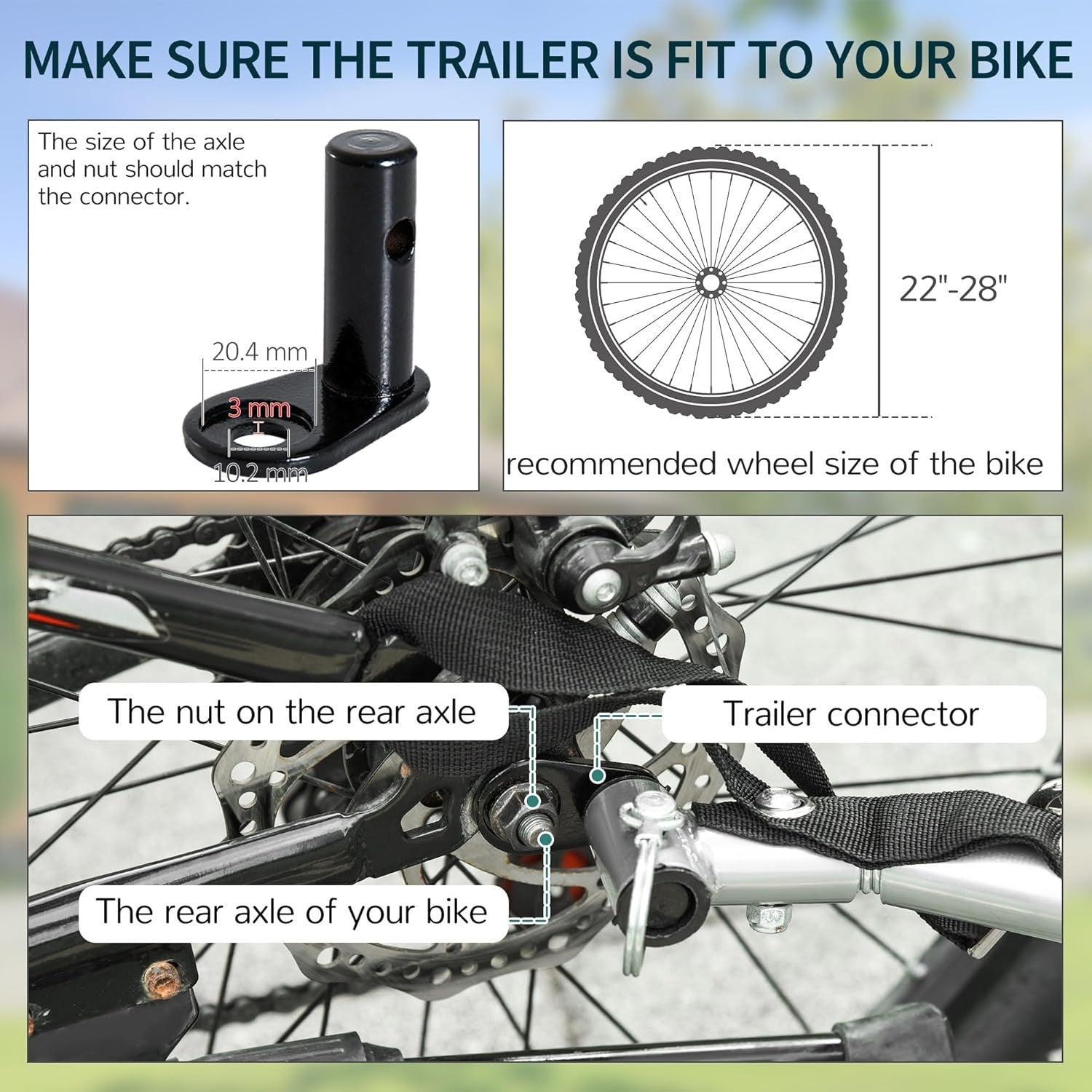 Large Bike Cargo Trailer 2-Wheel Folding Tow Cart w/ Cover Heavy Duty 40kg Load