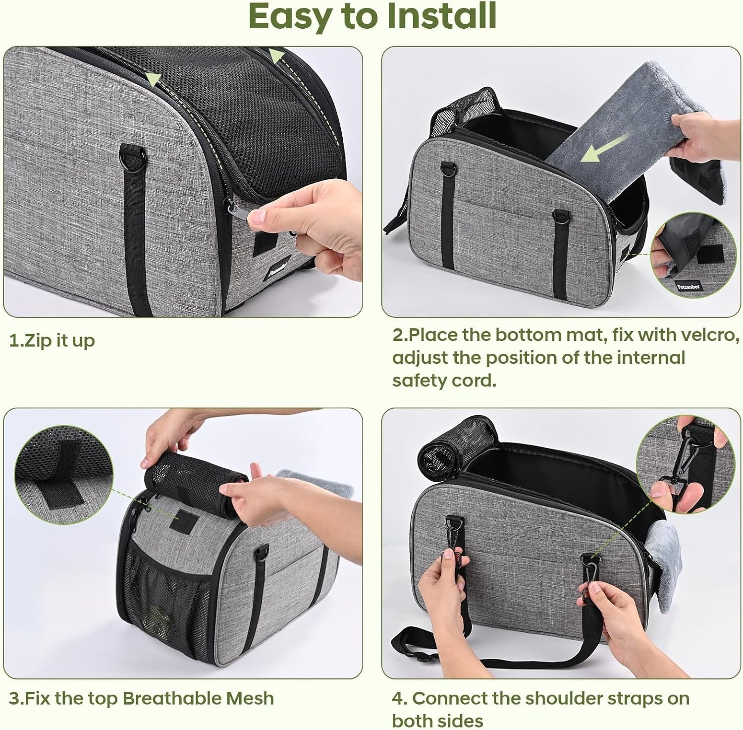 Center Console Dog Car Seat Safety Booster Bed Washable Pet Carrier