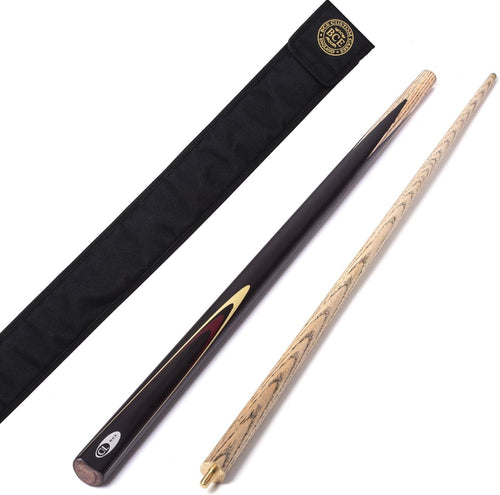57” Snooker Pool Cue 2 Piece Ash Shaft 9.5mm Tip Soft Case