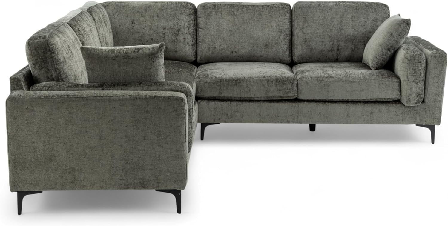 Modern 5-Seater L Shaped Corner Sofa Chenille Fabric Removable Cushions