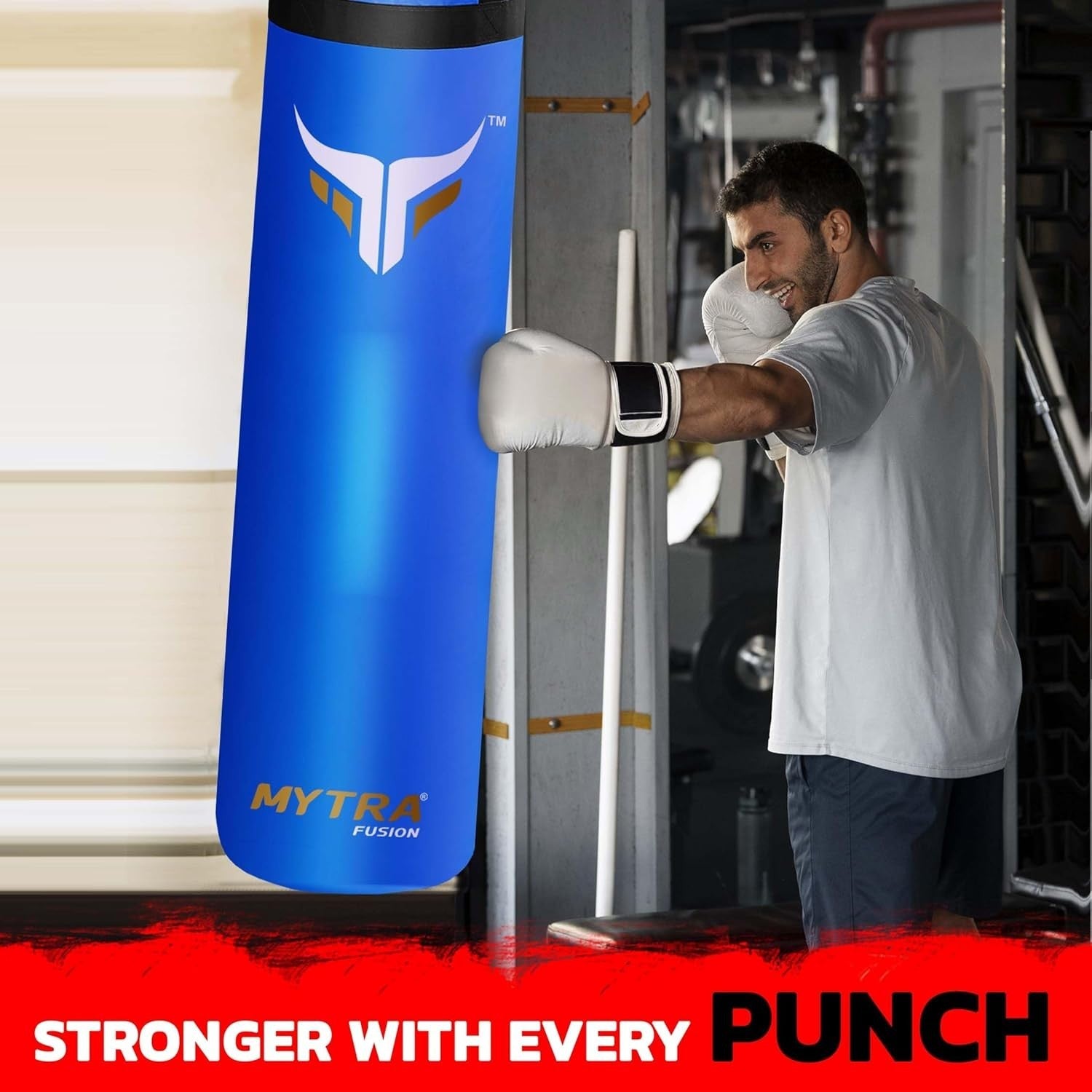4FT Hanging Punching Bag Unfilled Boxing MMA Kickboxing Home Gym