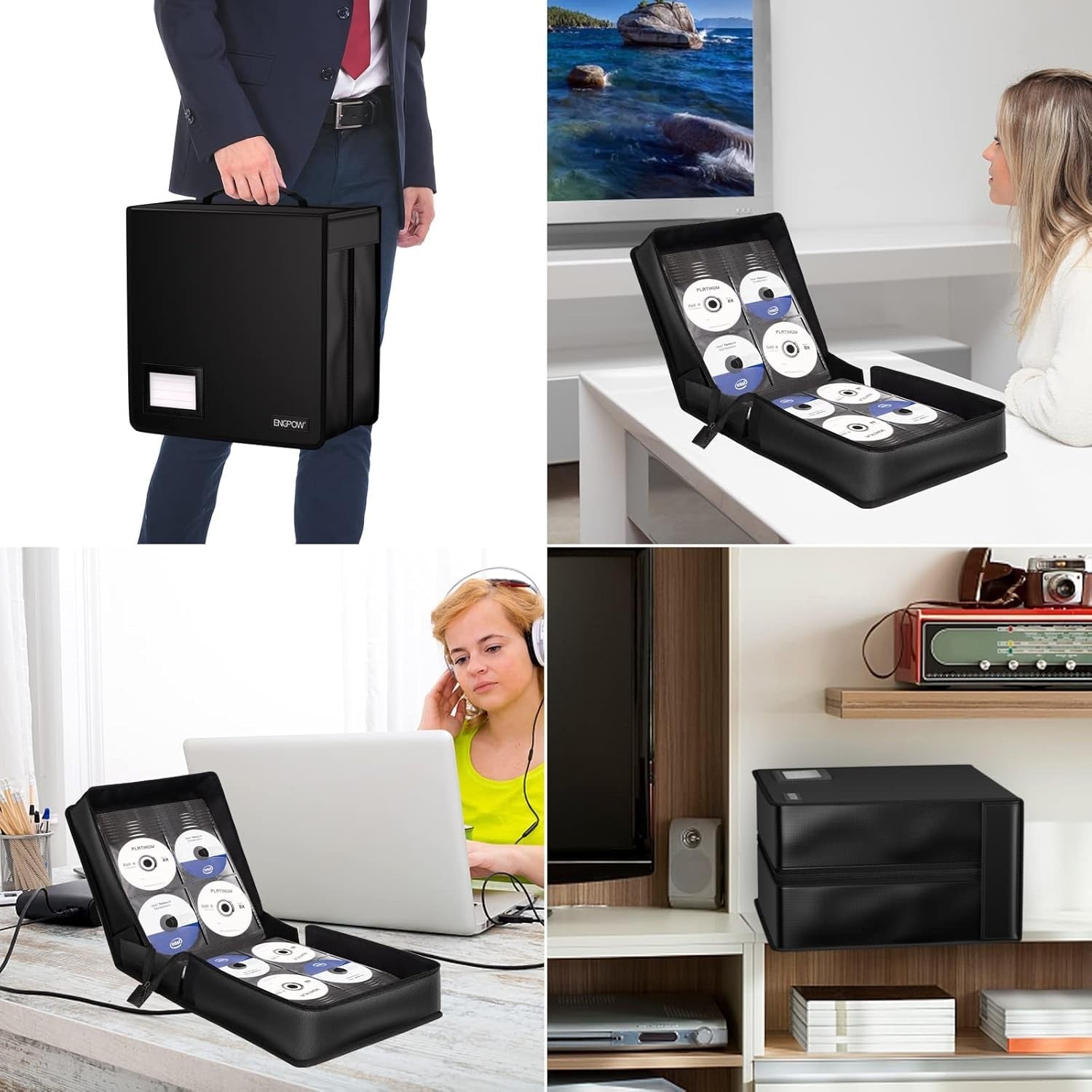 400 CD DVD Storage Wallet Fireproof Waterproof Disc Organizer Case