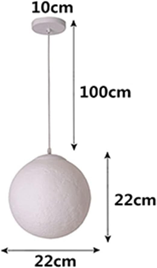 Moon Pendant Ceiling Light Shade 22cm 3D Printed Lunar E27