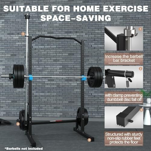 Heavy Duty Power Cage Squat Rack Pull Up Bar Home Gym Black