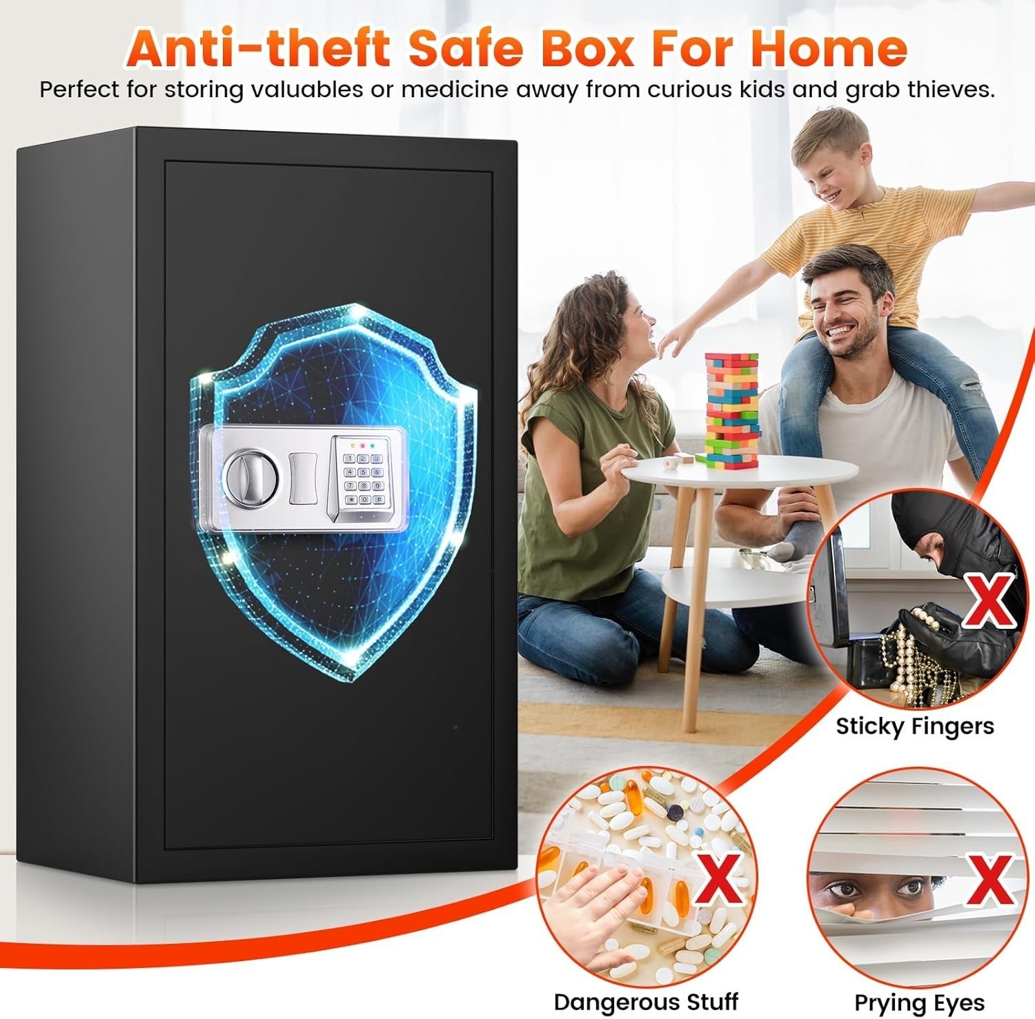 102L Extra Large Digital Safe Box A4 Document Security Cabinet