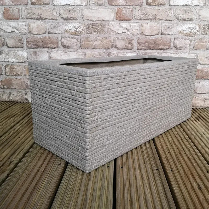 Stone Slate Effect Garden Trough Planter 60cm Indoor Outdoor Frostproof