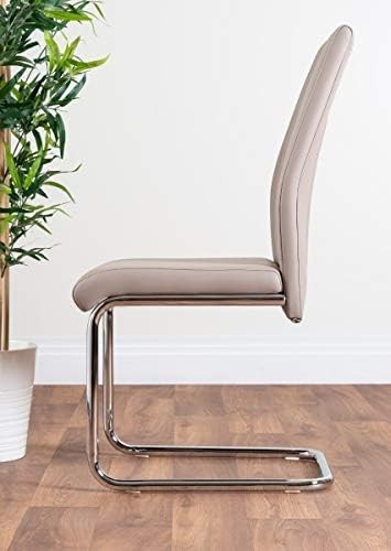 Modern Grey/White Glass Dining Table + 6 Cappuccino Chairs 160x90x76cm