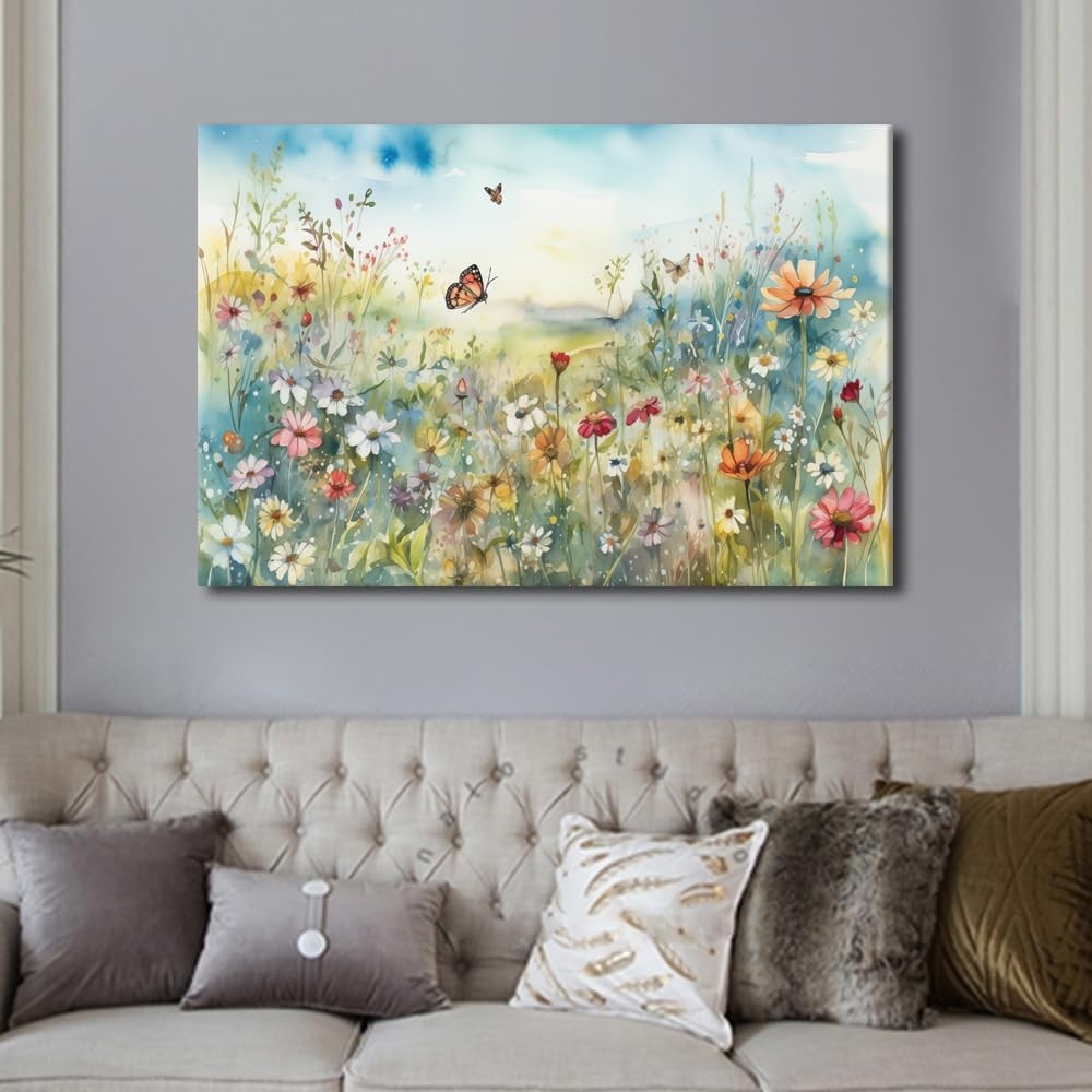 Wildflower Canvas Wall Art 60x90cm Large Floral Home Decor Print