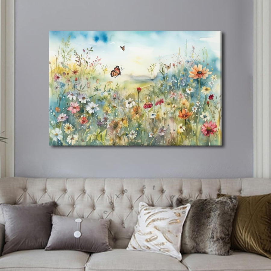 Wildflower Canvas Wall Art 60x90cm Large Floral Home Decor Print