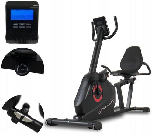 Recumbent Exercise Bike Electromagnetic 24-Level Bluetooth LCD 14kg Flywheel