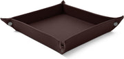 Leather Valet Tray Dark Brown – Desk Organiser for Keys, Coins & Jewellery