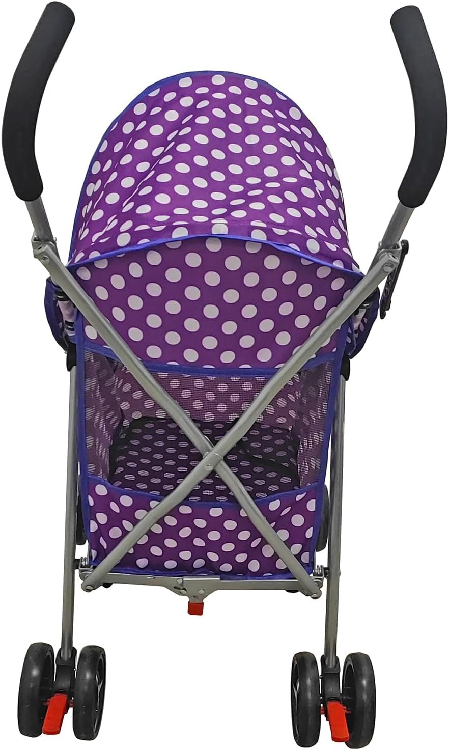 Pet Travel Stroller Dog Cat Pushchair Waterproof Cover Foldable 4 Wheel Purple