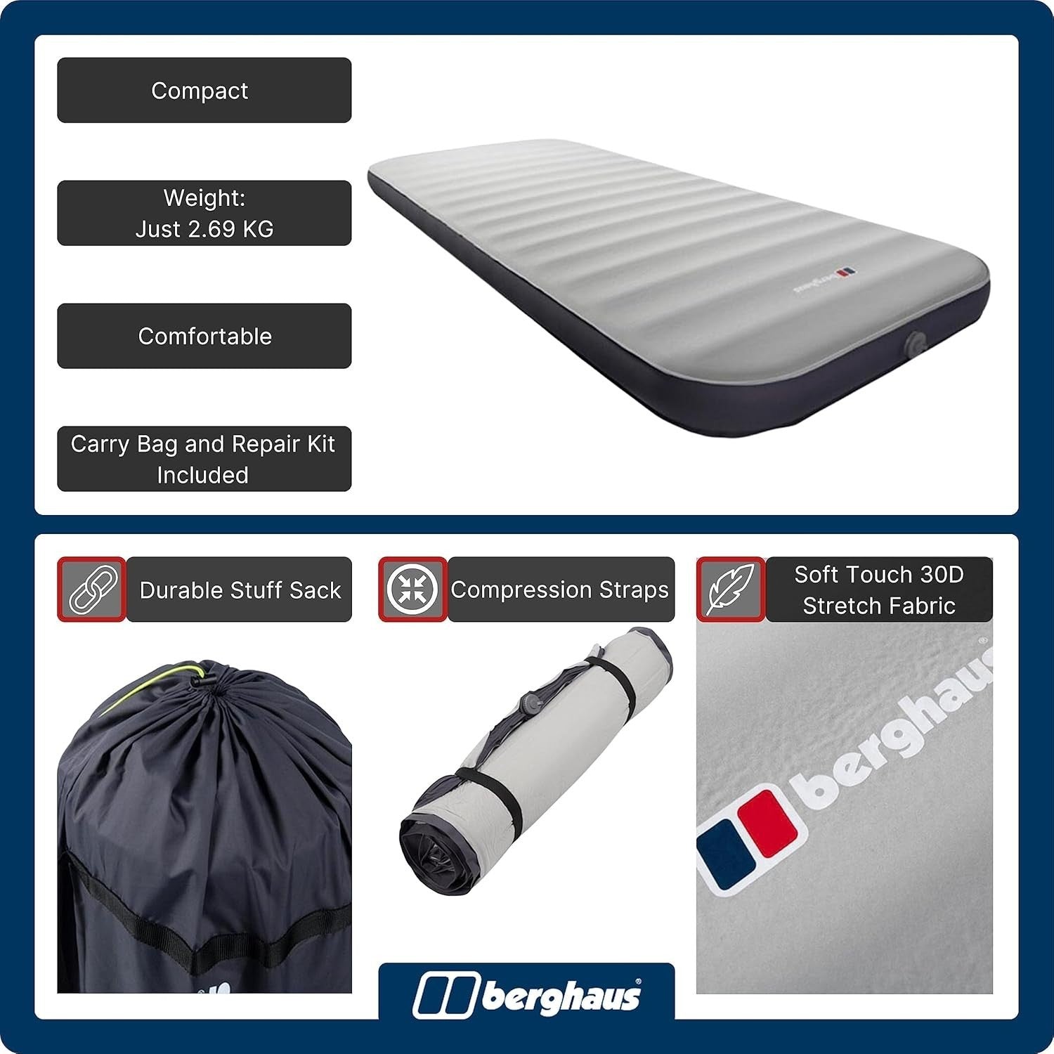 Self-Inflating Camping Mat Single Air Bed – Compact, Insulated, Durable