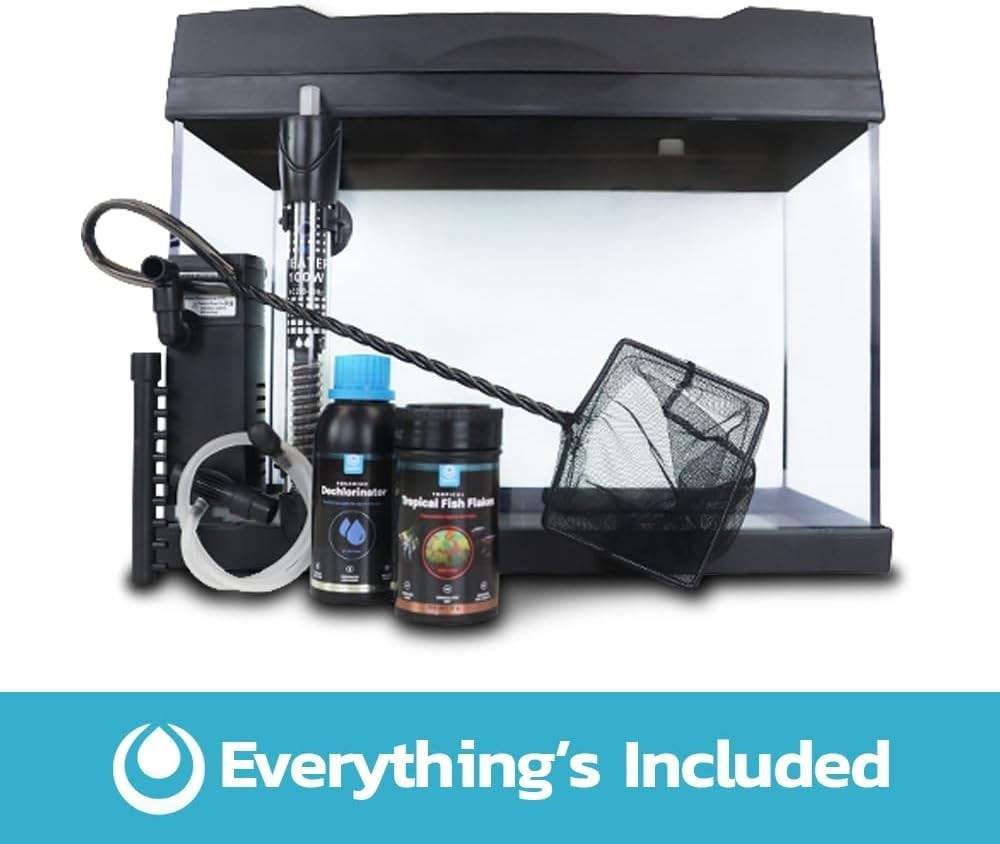 19L Tropical LED Fish Tank Kit with Filter, Heater & Light – Desktop