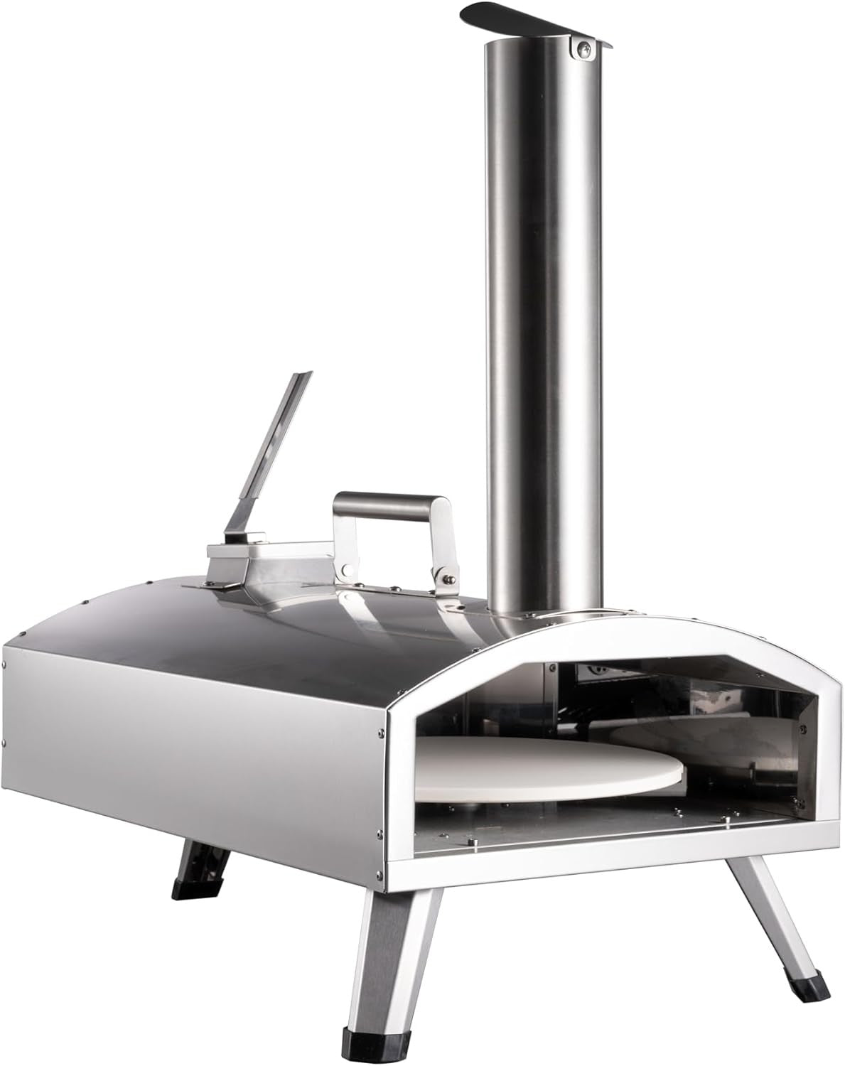 12" Dual Fuel Pizza Oven | Gas + Wood Fired Outdoor BBQ Grill w/ Paddle & Cover