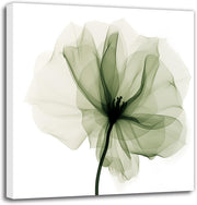 Green Floral Canvas Wall Art Abstract Flower Framed Modern Bedroom Decor