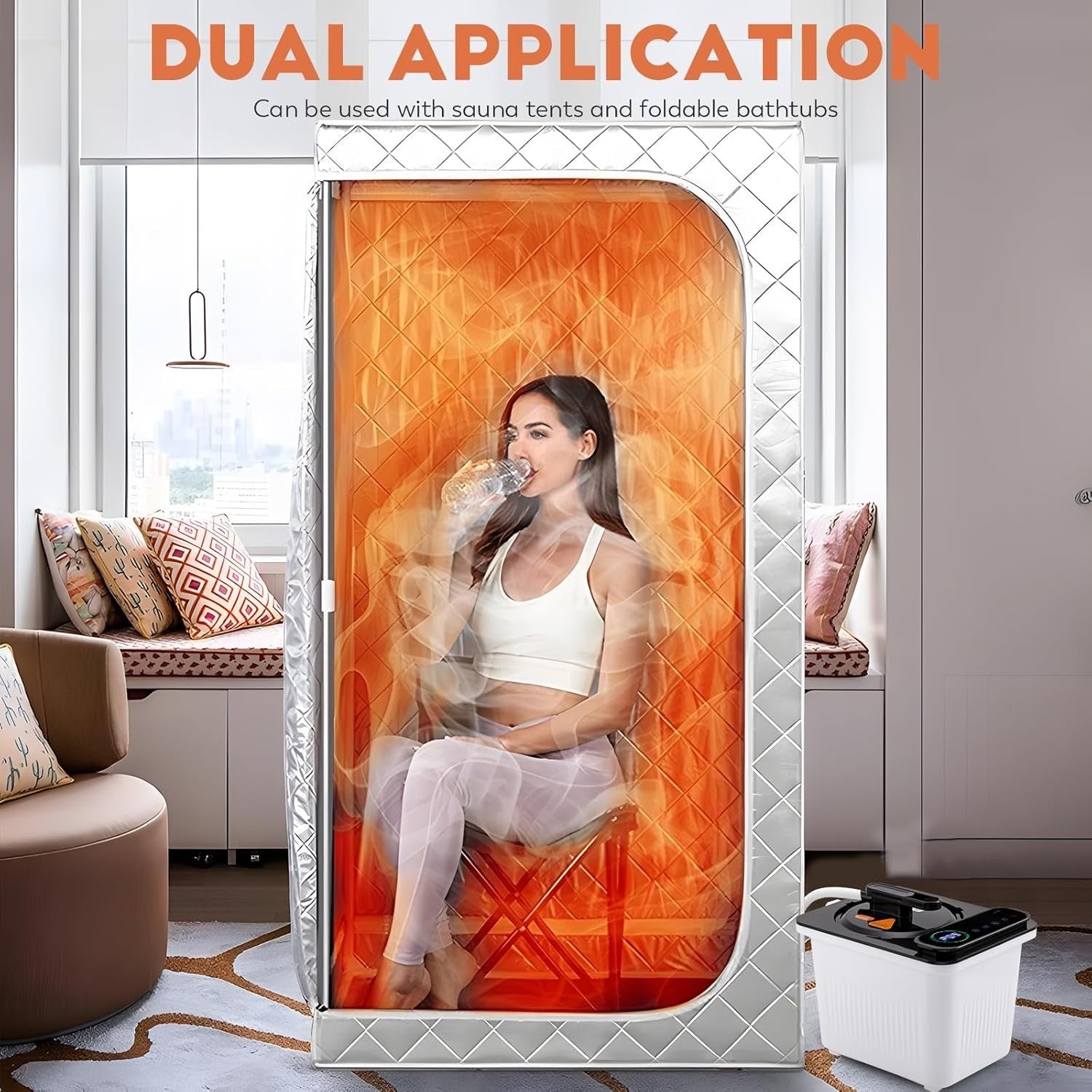 4L Steam Sauna Pot – 2000W Portable Home Sauna w/ Touch Screen & Remote