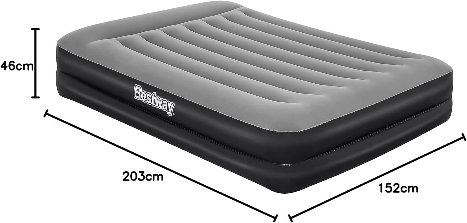 Queen Air Mattress with Built-In Pump, Flocked Pillow, 2.03x1.52x0.46m Comfort