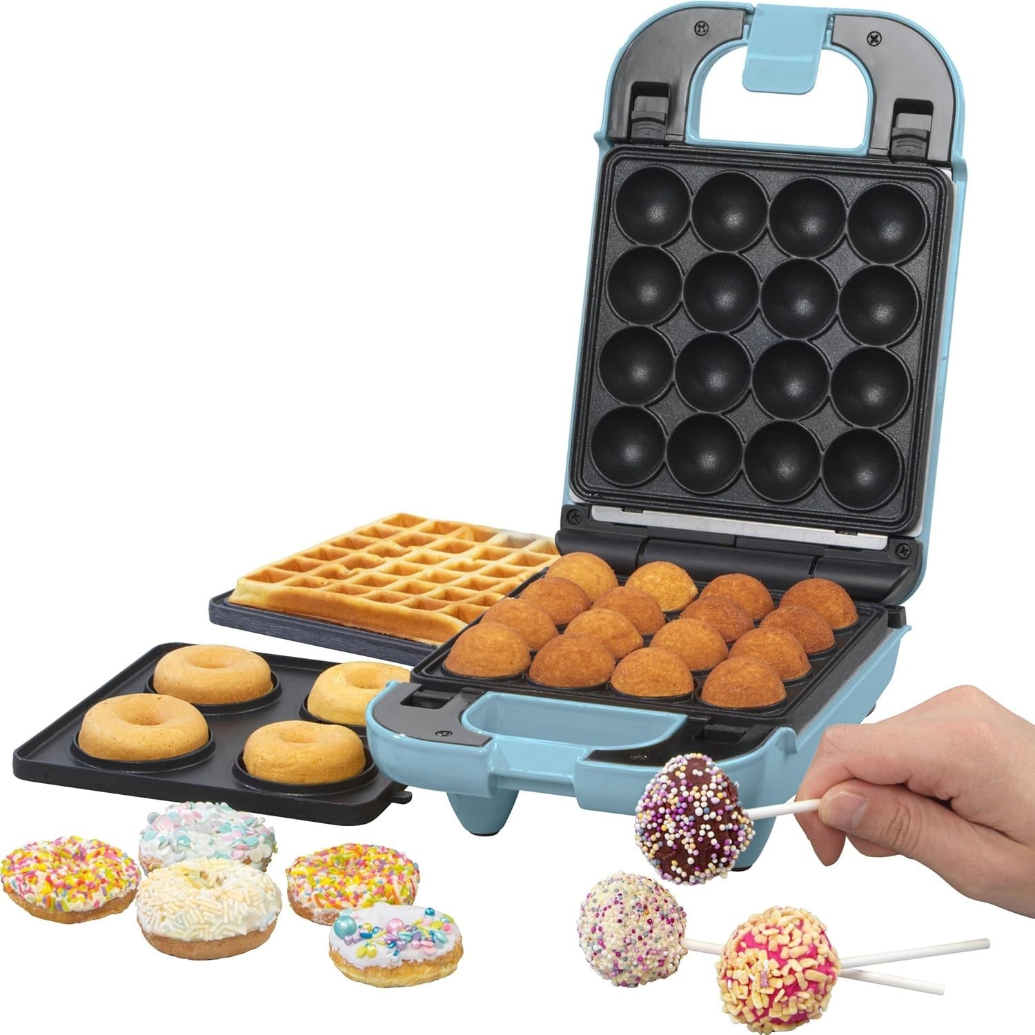 3-in-1 Mini Treat Maker | Doughnuts, Cake Pops & Waffles | Non-Stick