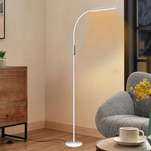 Dimmable Floor Lamp Touch Control Adjustable Reading Standing Lamp White
