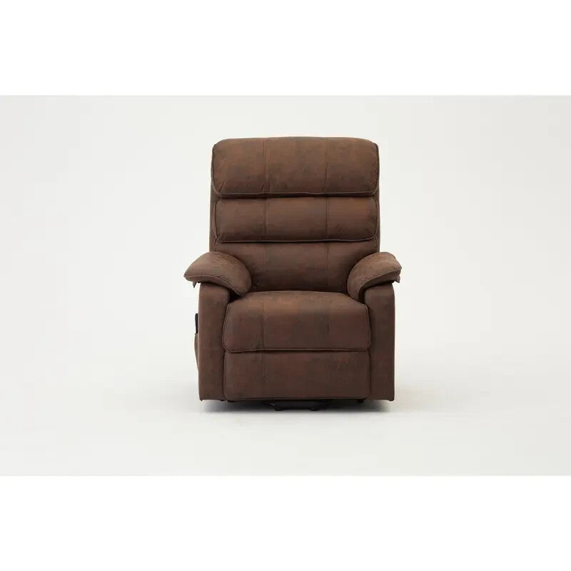 Brown Electric Riser Recliner Armchair with Lift & Remote | Faux Leather