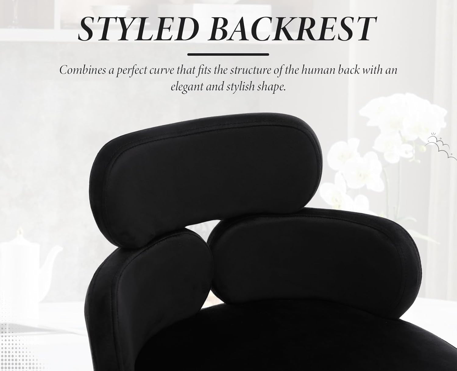 Modern Bar Stools 2pcs black Velvet Counter Kitchen Chairs
