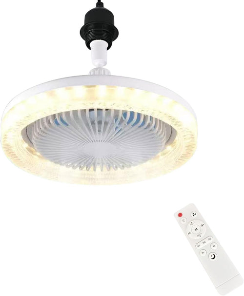 LED Ceiling Fan Light, 3 Speeds, 3 Colors, White