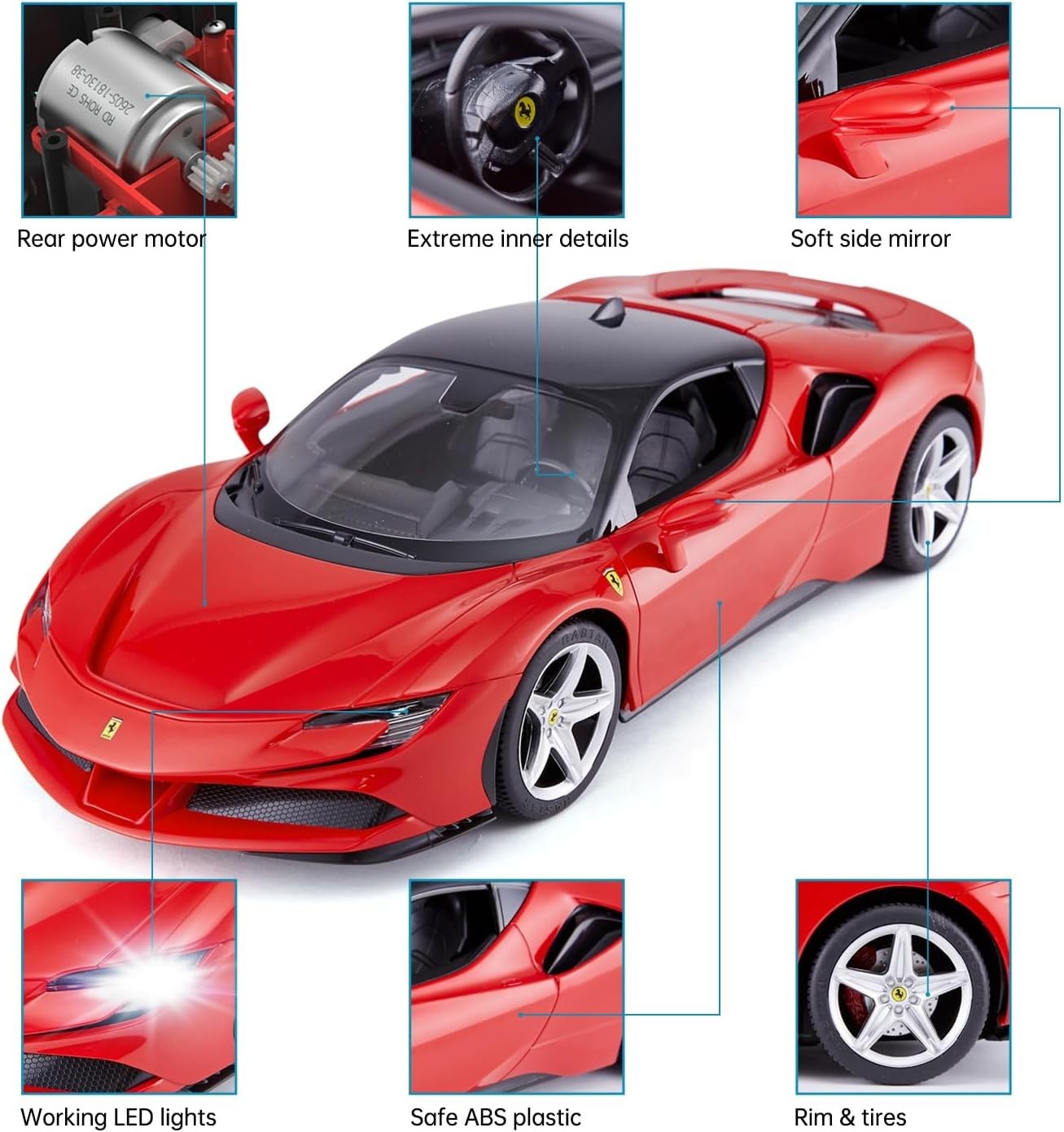 1:14 Scale RC Car – Red SF90 Stradale Remote Control Toy for Boys & Collectors