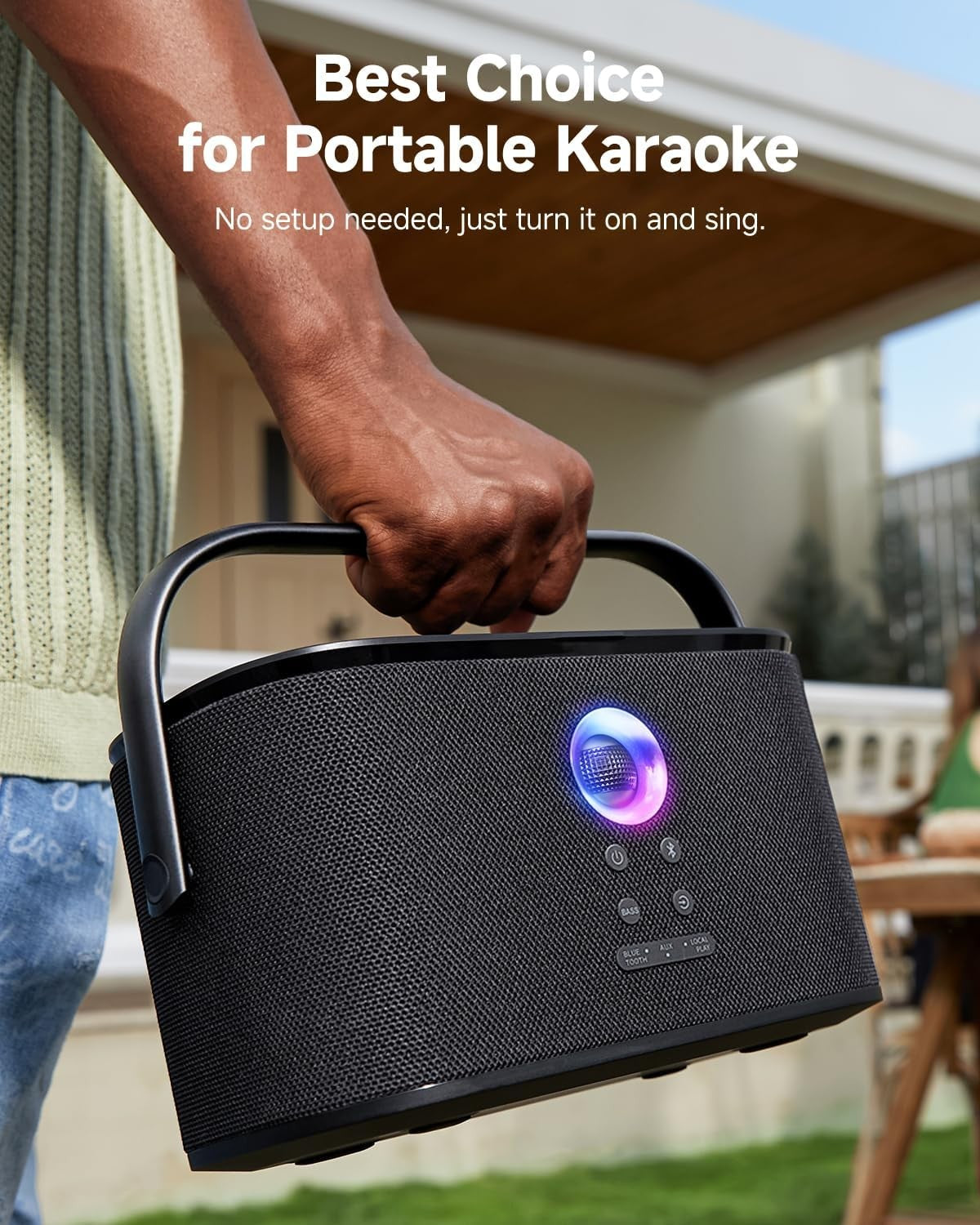 Karaoke Machine with Screen 2 Wireless Mics 140W Bluetooth Speaker