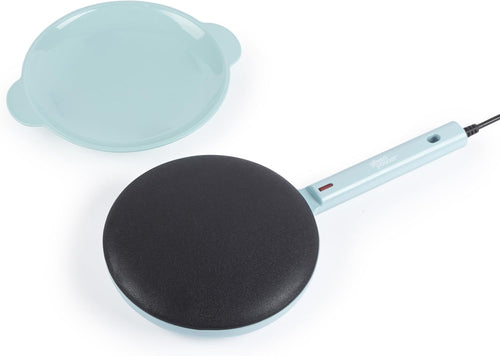600W Handheld Pancake Crepe Maker 20cm Non-Stick Plate with Tray Blue