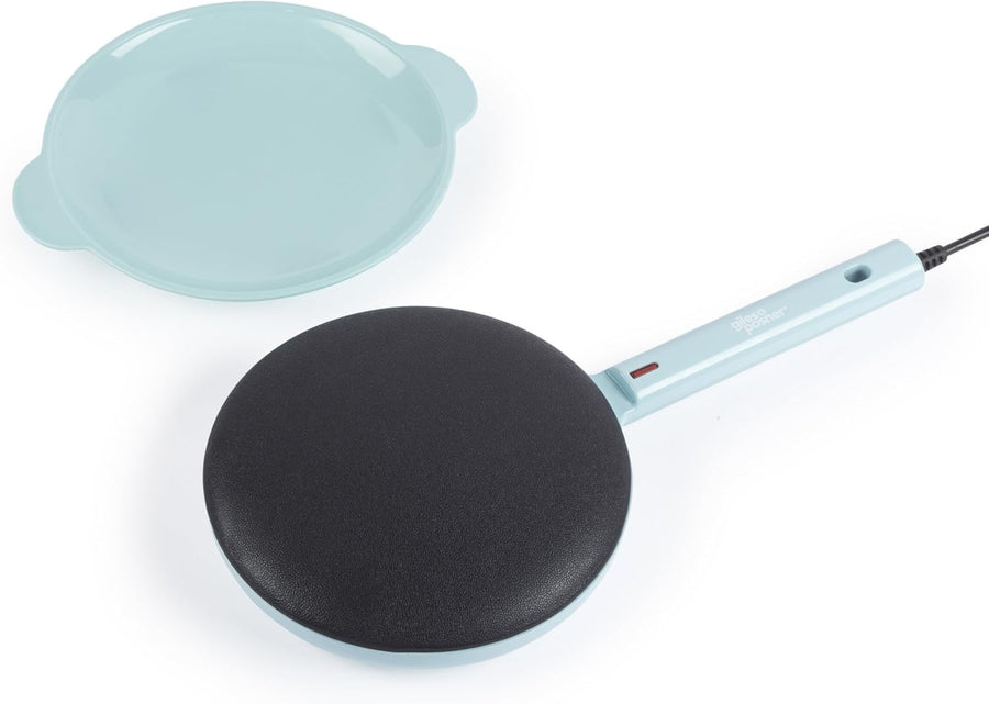 600W Handheld Pancake Crepe Maker 20cm Non-Stick Plate with Tray Blue