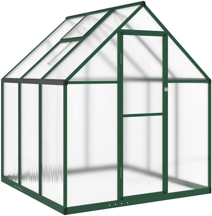 Large Aluminium Greenhouse 169x169x195cm Polycarbonate Panels with Base Frame